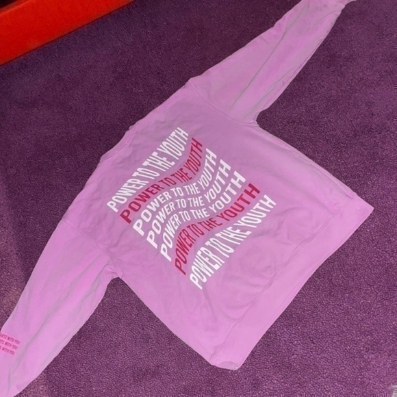 Mayfair the label power to the youth crew pullover sweatshirt in lilac one size - Picture 7 of 12